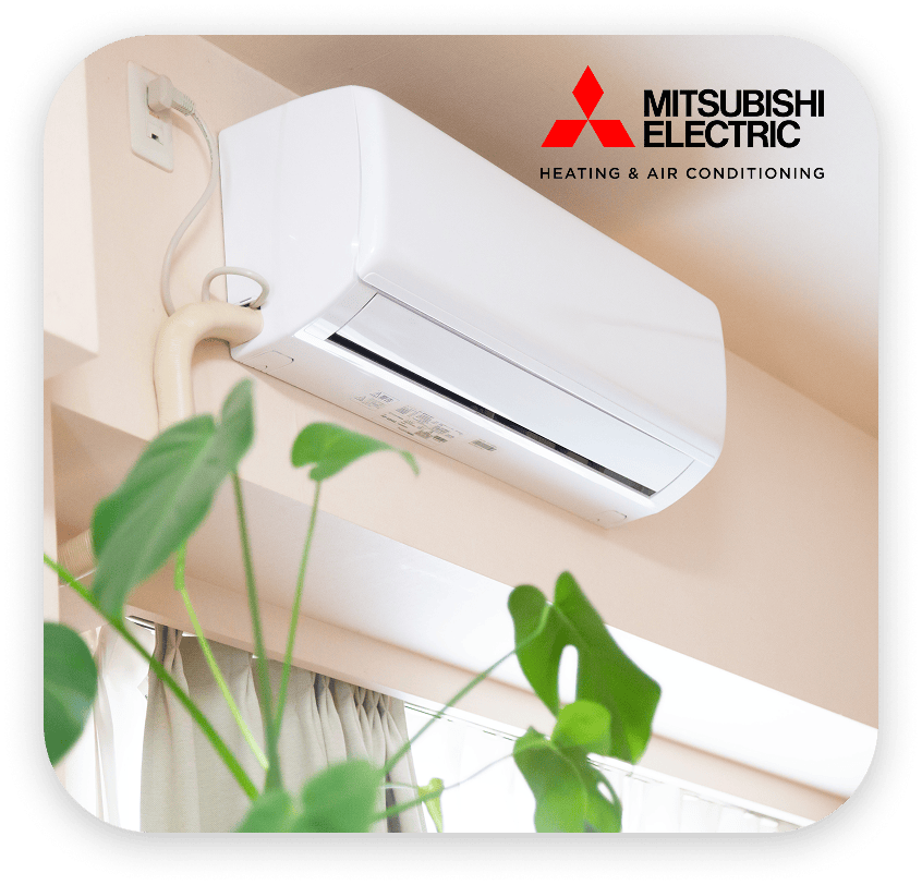 Wall mounted Mitsubishi ductless mini split.